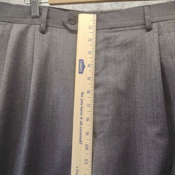 Jos A Bank Executive Collection 40x32 Dark Gray 100% Wool Cuffed Dress Pants - Picture 5 of 13